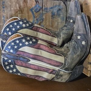 DAN POST DP3586 Liberty American Flag cowgirl western boots snip toe sz 6.5